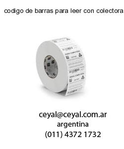 codigo de barras para leer con colectora de datos