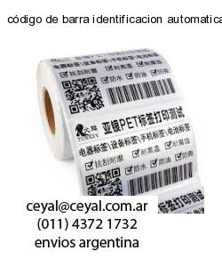 código de barra identificacion automatica de produ