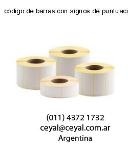 código de barras con signos de puntuación
