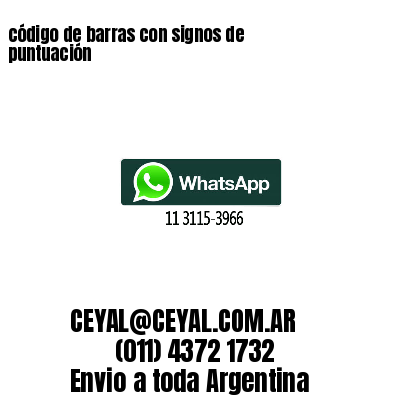 código de barras con signos de puntuación