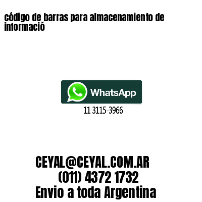 código de barras para almacenamiento de informació