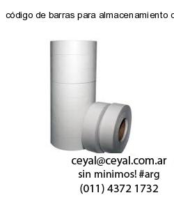 código de barras para almacenamiento de productos