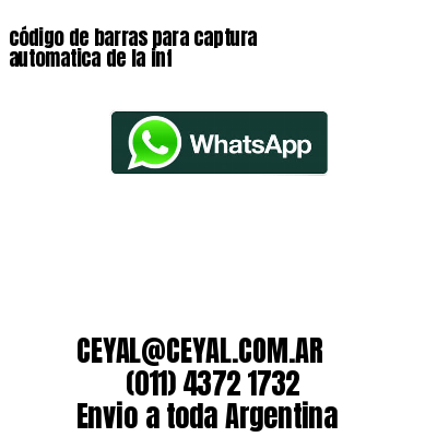 código de barras para captura automatica de la inf 