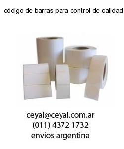 código de barras para control de calidad