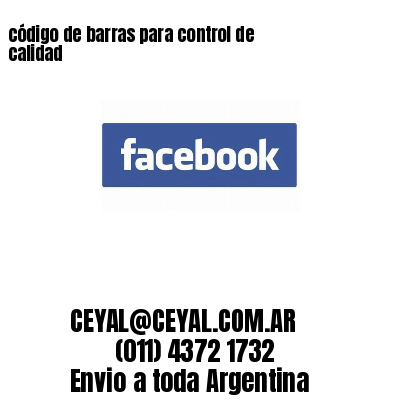 código de barras para control de calidad