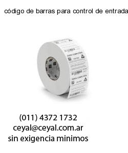 código de barras para control de entrada de produc