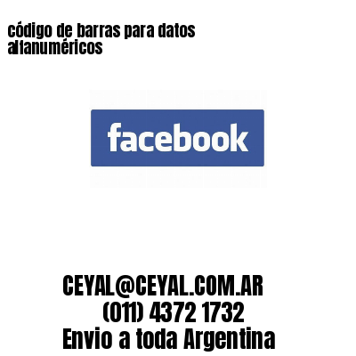 código de barras para datos alfanuméricos