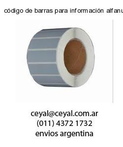 código de barras para información alfanumérica