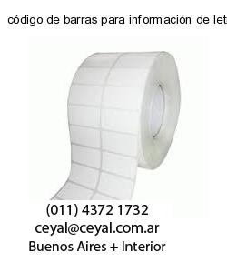 código de barras para información de letras