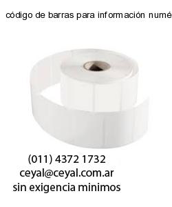 código de barras para información numérica