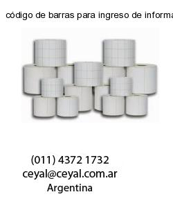 código de barras para ingreso de informacion de fo