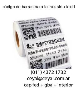 código de barras para la industria textil