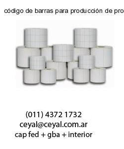 código de barras para producción de productos