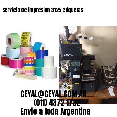 Servicio de impresion 3125 etiquetas