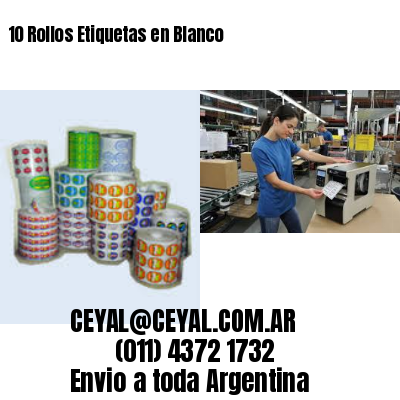 10 Rollos Etiquetas en Blanco