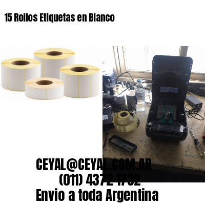 15 Rollos Etiquetas en Blanco