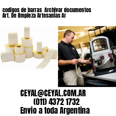 codigos de barras 	Archivar documentos Art. De limpieza Artesanías Ar