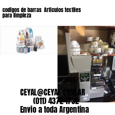 codigos de barras 	Articulos textiles para limpieza