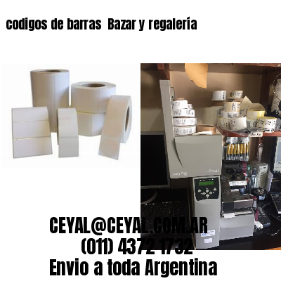 codigos de barras 	Bazar y regalería
