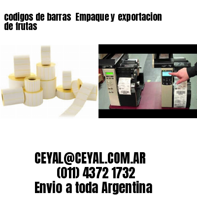 codigos de barras 	Empaque y exportacion de frutas