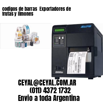 codigos de barras 	Exportadores de frutas y limones