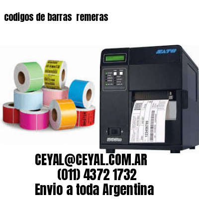codigos de barras 	remeras