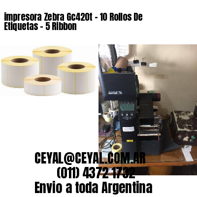 impresora Zebra Gc420t – 10 Rollos De Etiquetas – 5 Ribbon