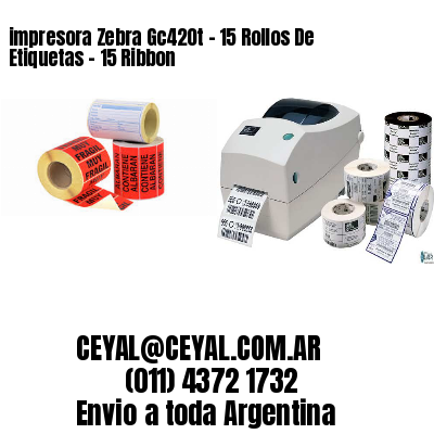 impresora Zebra Gc420t – 15 Rollos De Etiquetas – 15 Ribbon