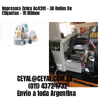 impresora Zebra Gc420t – 30 Rollos De Etiquetas – 15 Ribbon