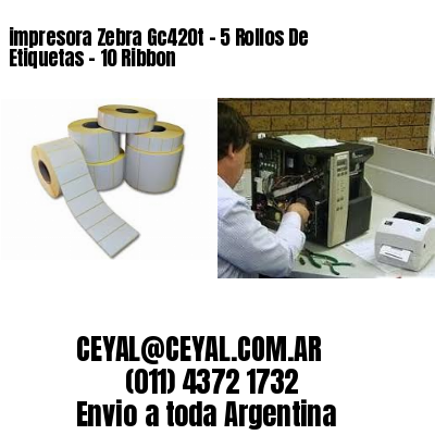 impresora Zebra Gc420t – 5 Rollos De Etiquetas – 10 Ribbon