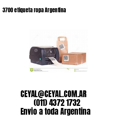 3700 etiqueta ropa Argentina