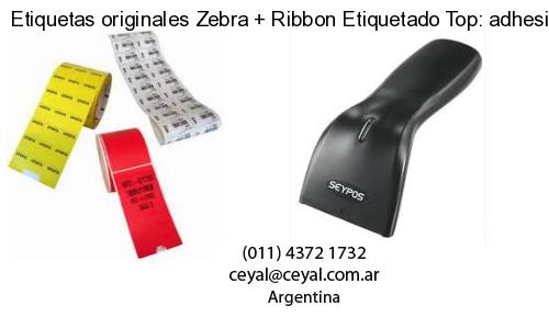 Etiquetas originales Zebra   Ribbon Etiquetado Top: adhesivo   ribbo