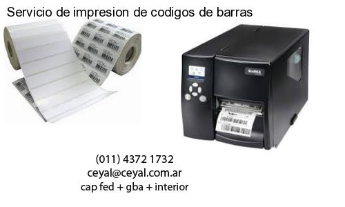 Servicio de impresion de codigos de barras