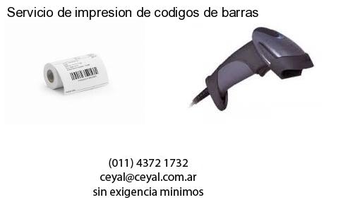 Servicio de impresion de codigos de barras