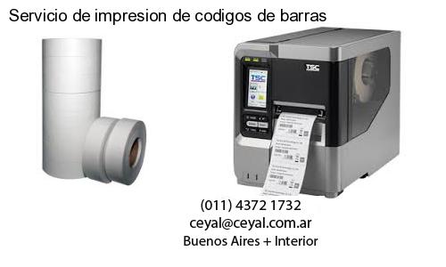 Servicio de impresion de codigos de barras