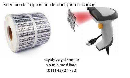 Servicio de impresion de codigos de barras