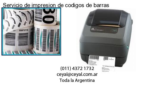 Servicio de impresion de codigos de barras