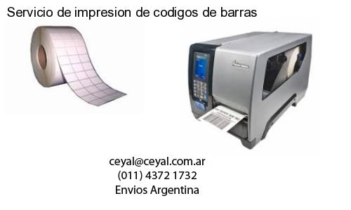 Servicio de impresion de codigos de barras