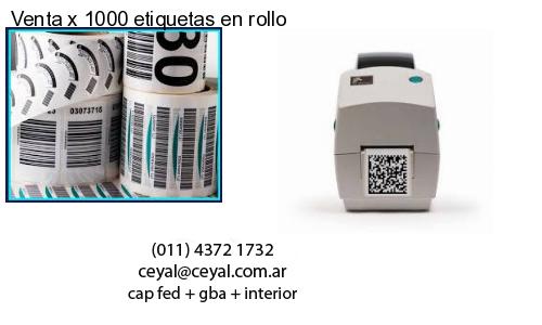 Venta x 1000 etiquetas en rollo