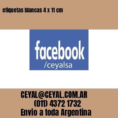 etiquetas blancas 4 x 11 cm