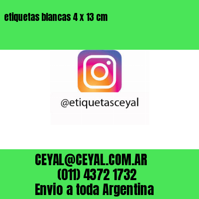 etiquetas blancas 4 x 13 cm