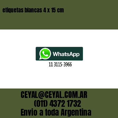 etiquetas blancas 4 x 15 cm