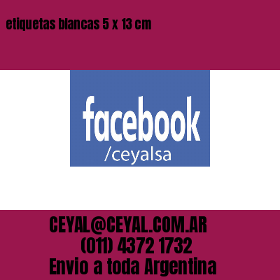 etiquetas blancas 5 x 13 cm