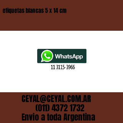 etiquetas blancas 5 x 14 cm