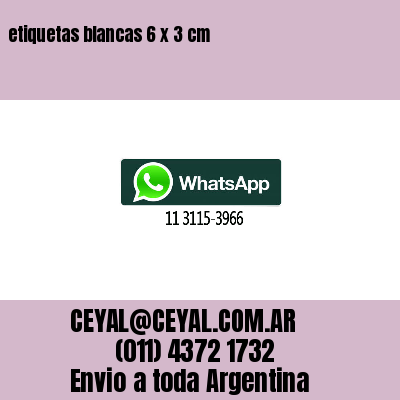 etiquetas blancas 6 x 3 cm