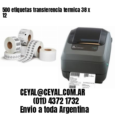 500 etiquetas transferencia termica 38 x 12