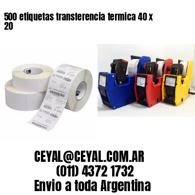 500 etiquetas transferencia termica 40 x 20