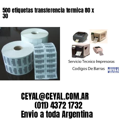 500 etiquetas transferencia termica 80 x 30