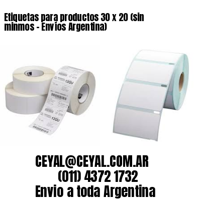 Etiquetas para productos 30 x 20 (sin minmos – Envíos Argentina)