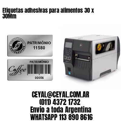 Etiquetas adhesivas para alimentos 30 x 30Mm